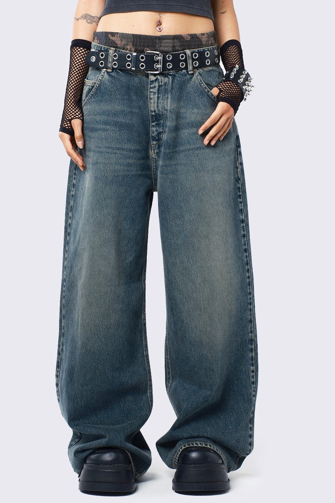 MuziZy Y2K Baggy Jeans voor dames, vintage ster, patchwork, hoge taille, rechte pijpen, Emo Grunge denim broek met zakken, Zwart, XL MuziZy Y2K Baggy Jeans voor dames, vintage ster, patchwork, hoge taille, rechte pijpen, Emo Grunge denim broek met zakken, Zwart, XL