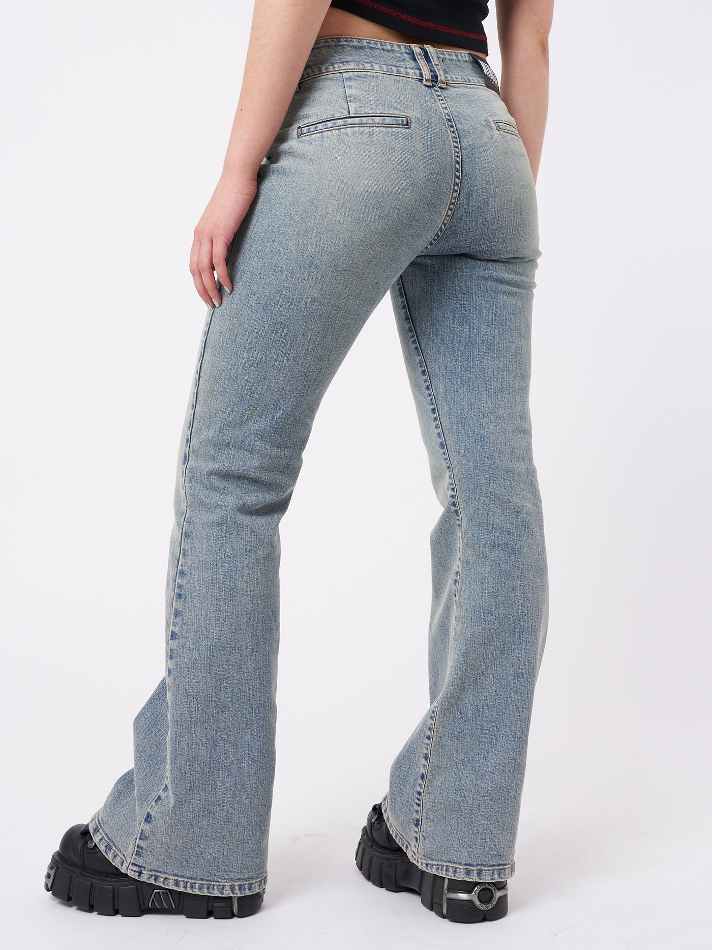 Mia Over Dye Front Pocket Flare Jeans - Minga EU