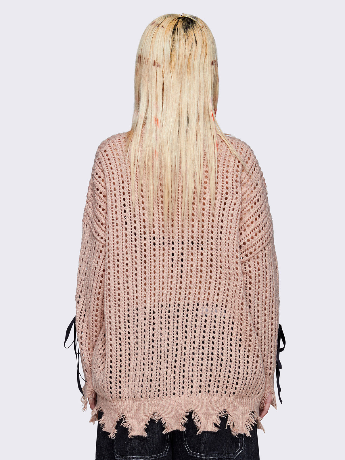 Amelia Bows Distressed Knit Jumper