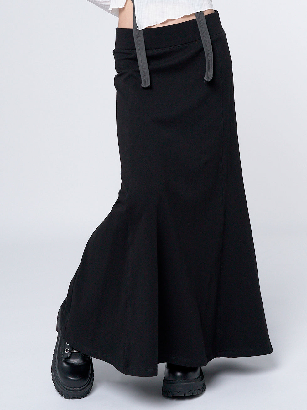 Aria Black Lined Maxi Skirt - Minga EU