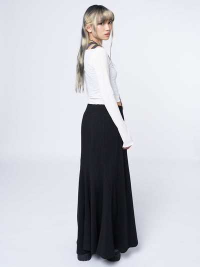 Aria Black Lined Maxi Skirt - Minga EU