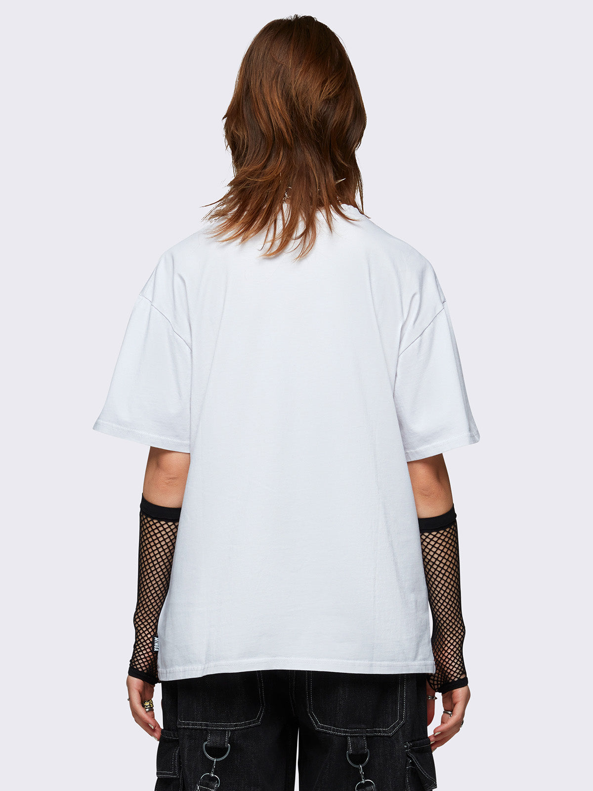 Grunge Graphic Oversized T-shirt in White