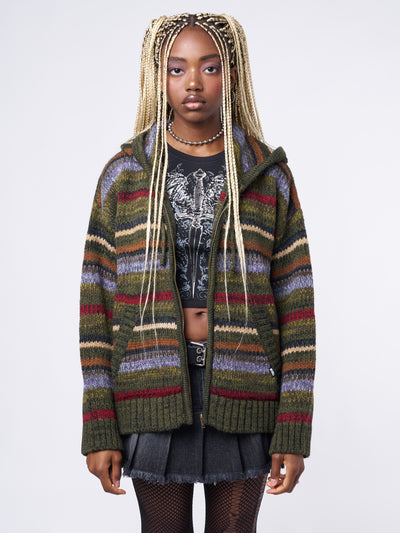 Aya Oversized Knitted Zip-Up Hoodie