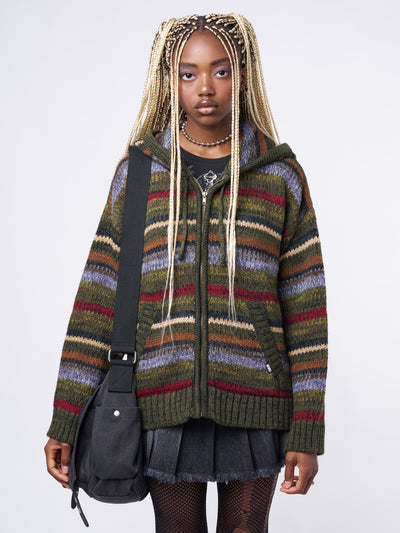Aya Oversized Knitted Zip-Up Hoodie