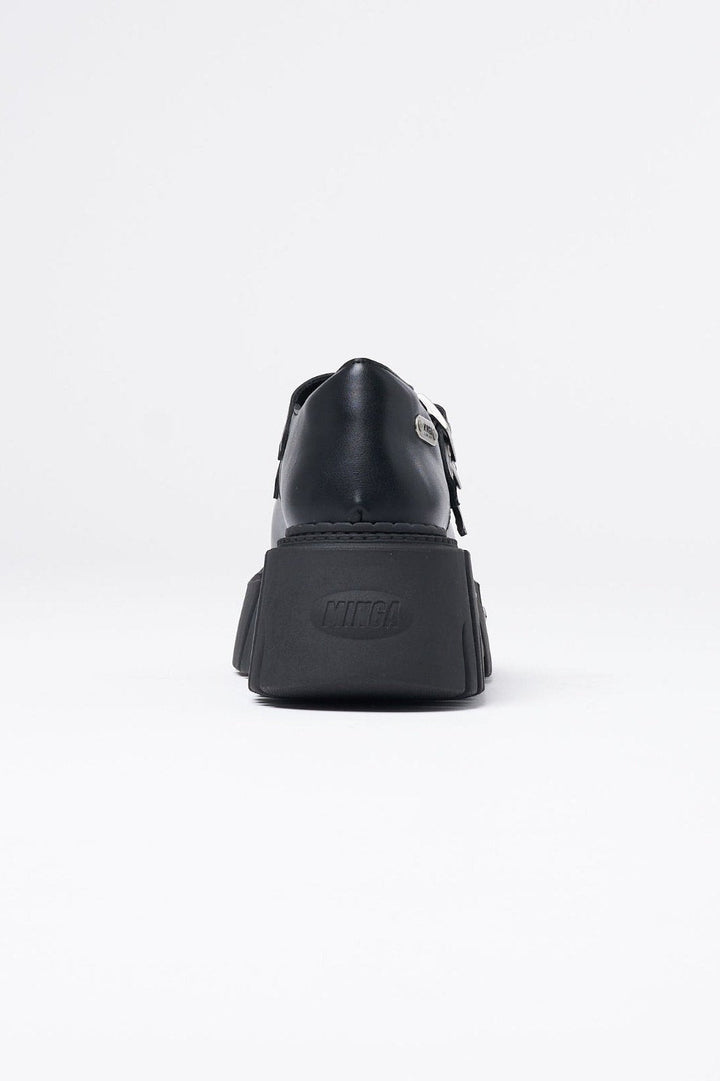Black Double Strap Chunky Platform Mary-Janes Shoes | Minga  display picture 1