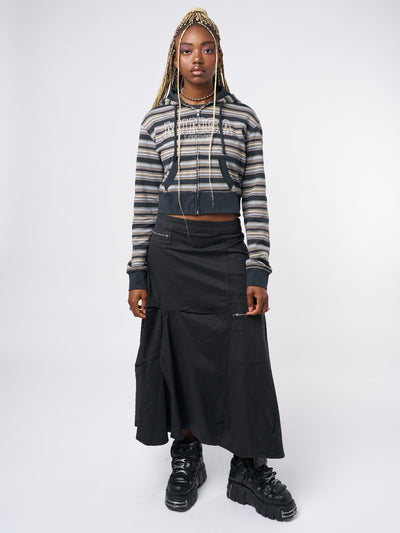 Deba Striped Zip Up Hoodie