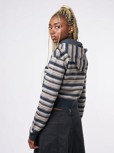 Deba Striped Zip Up Hoodie