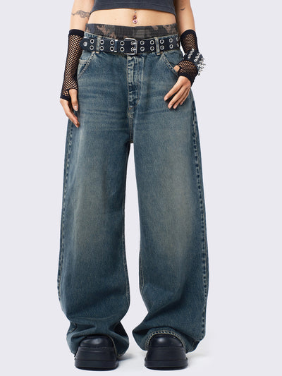 Echo Washed Overdye Baggy Jeans