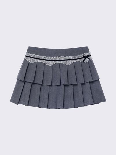 Elodie Grey Pleated Mini Skirt