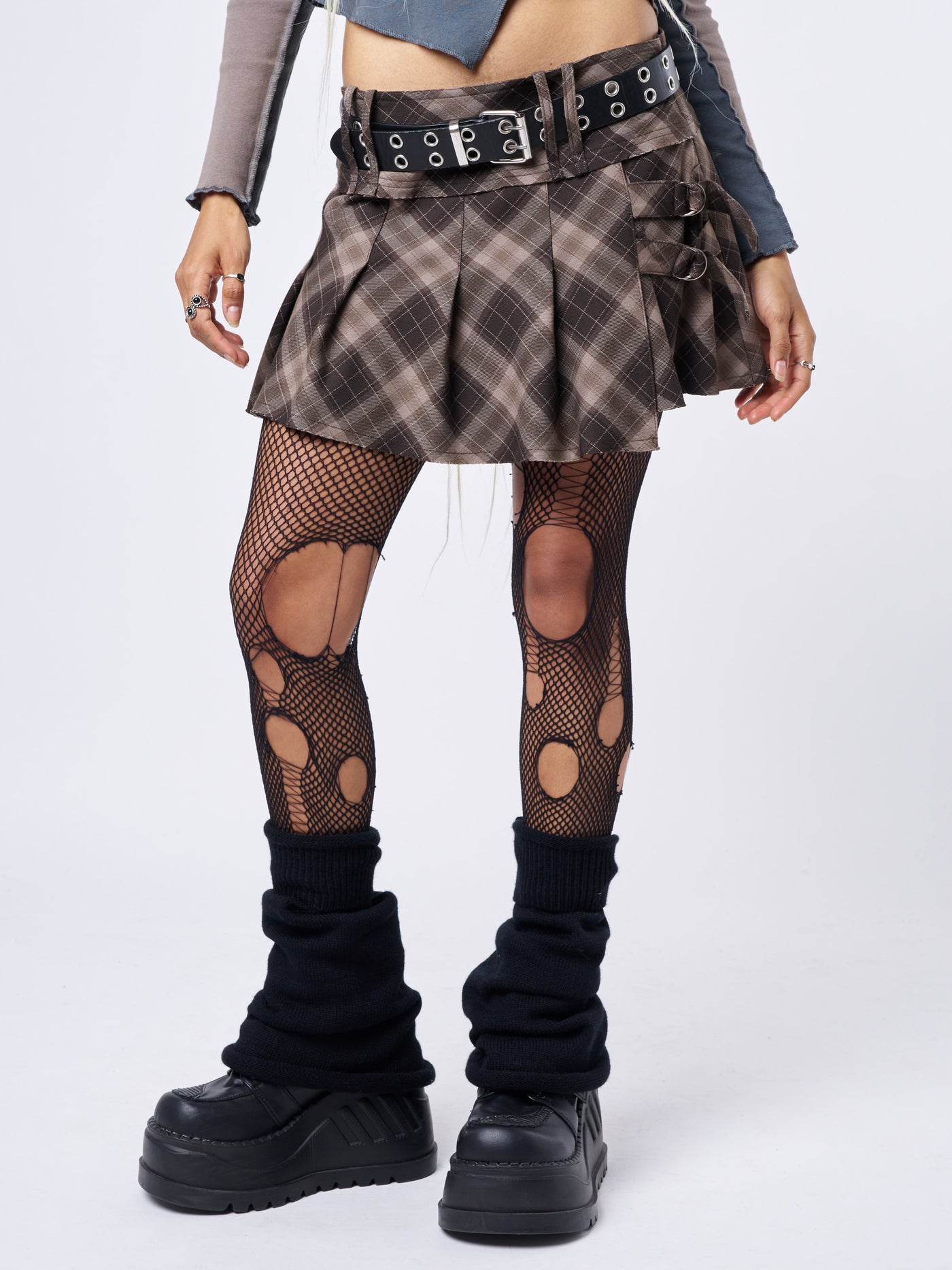 Gina Tartan Pleated Mini Skirt