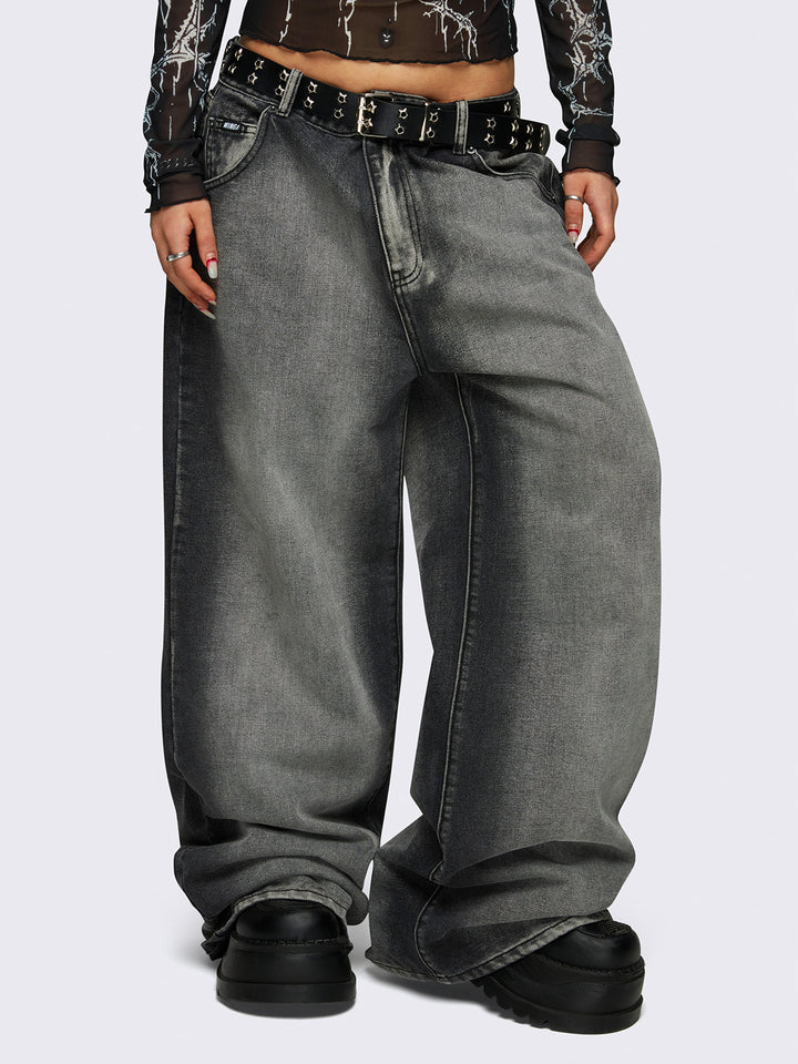 【BAON】Meldit Brown Washing Wide Denim Pants XL~ JJXX JXERIN - Wide Leg - medium brown denim/brown - Zalando