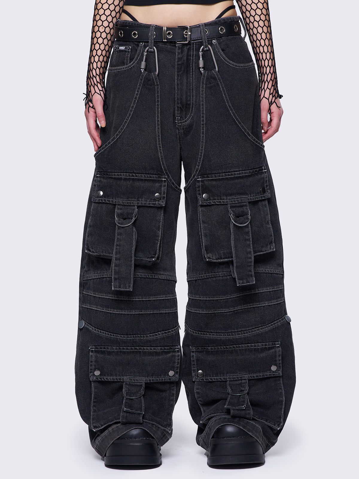 Jet Black Cargo Jeans