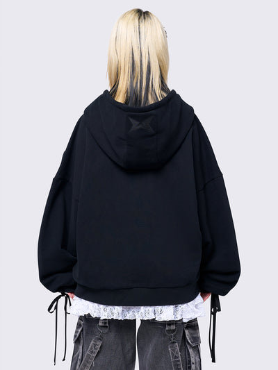 Mia Black Zip Up Hoodie