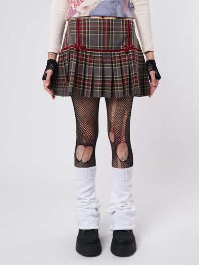 Orla Pleated Tartan Mini Skirt - Minga EU