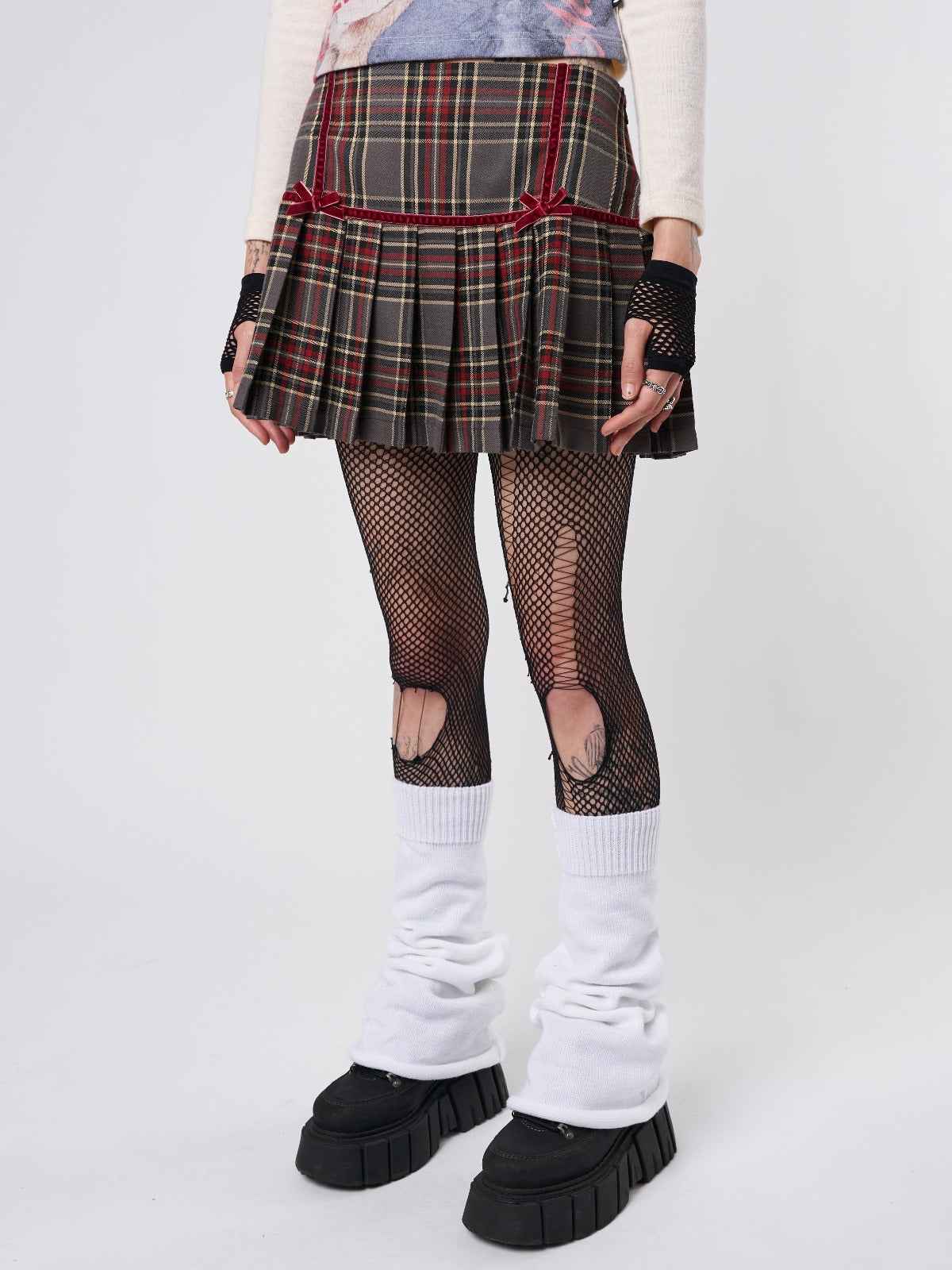 Orla Pleated Tartan Mini Skirt
