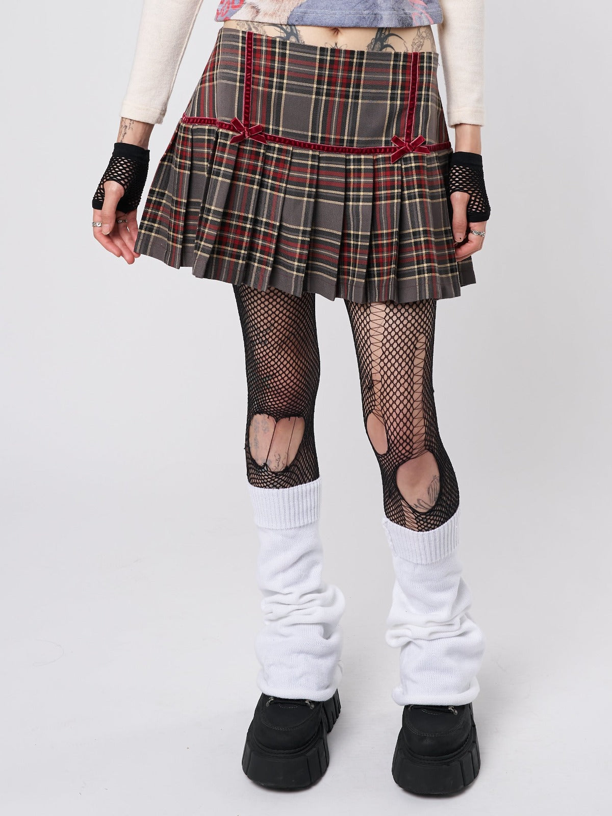 Orla Pleated Tartan Mini Skirt - Minga EU
