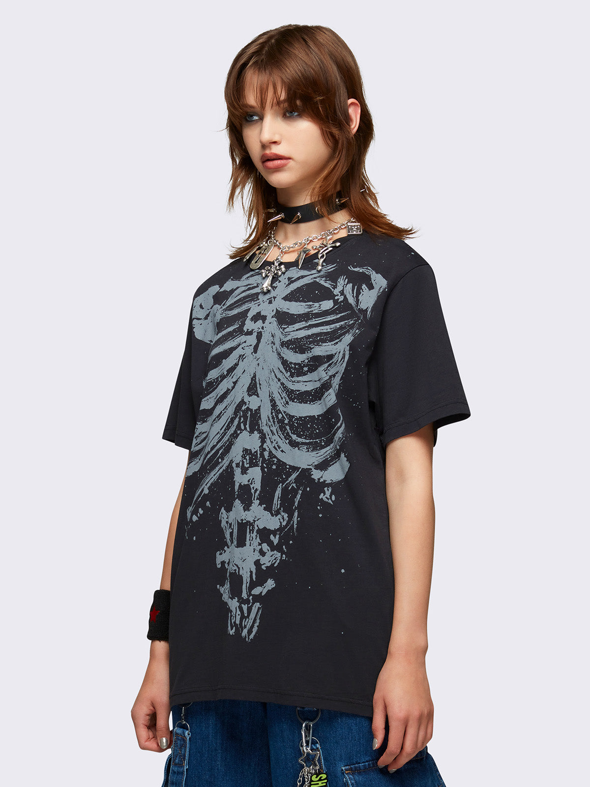 Shadowed Bones Black Graphic T-shirt