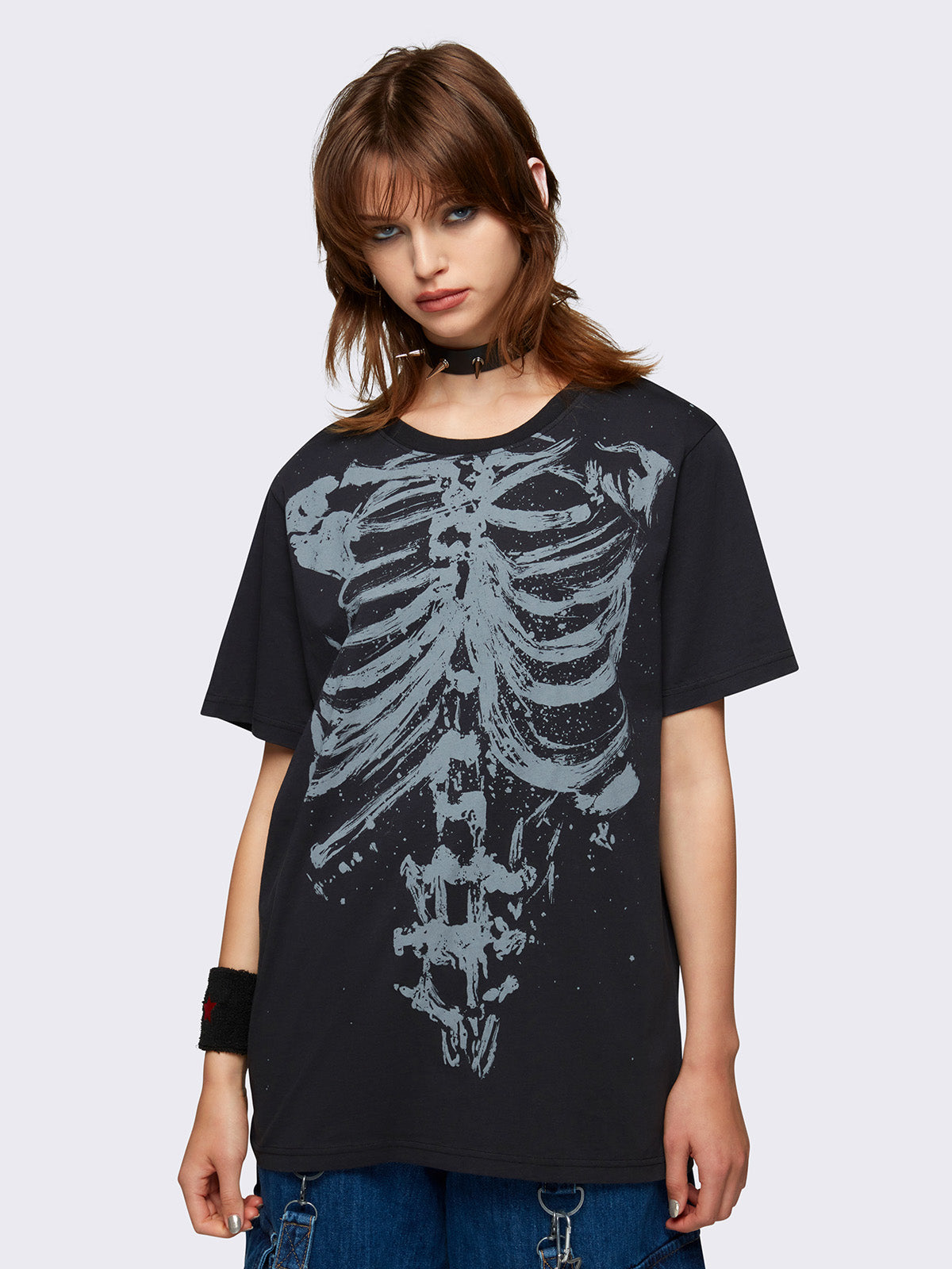 Shadowed Bones Black Graphic T-shirt