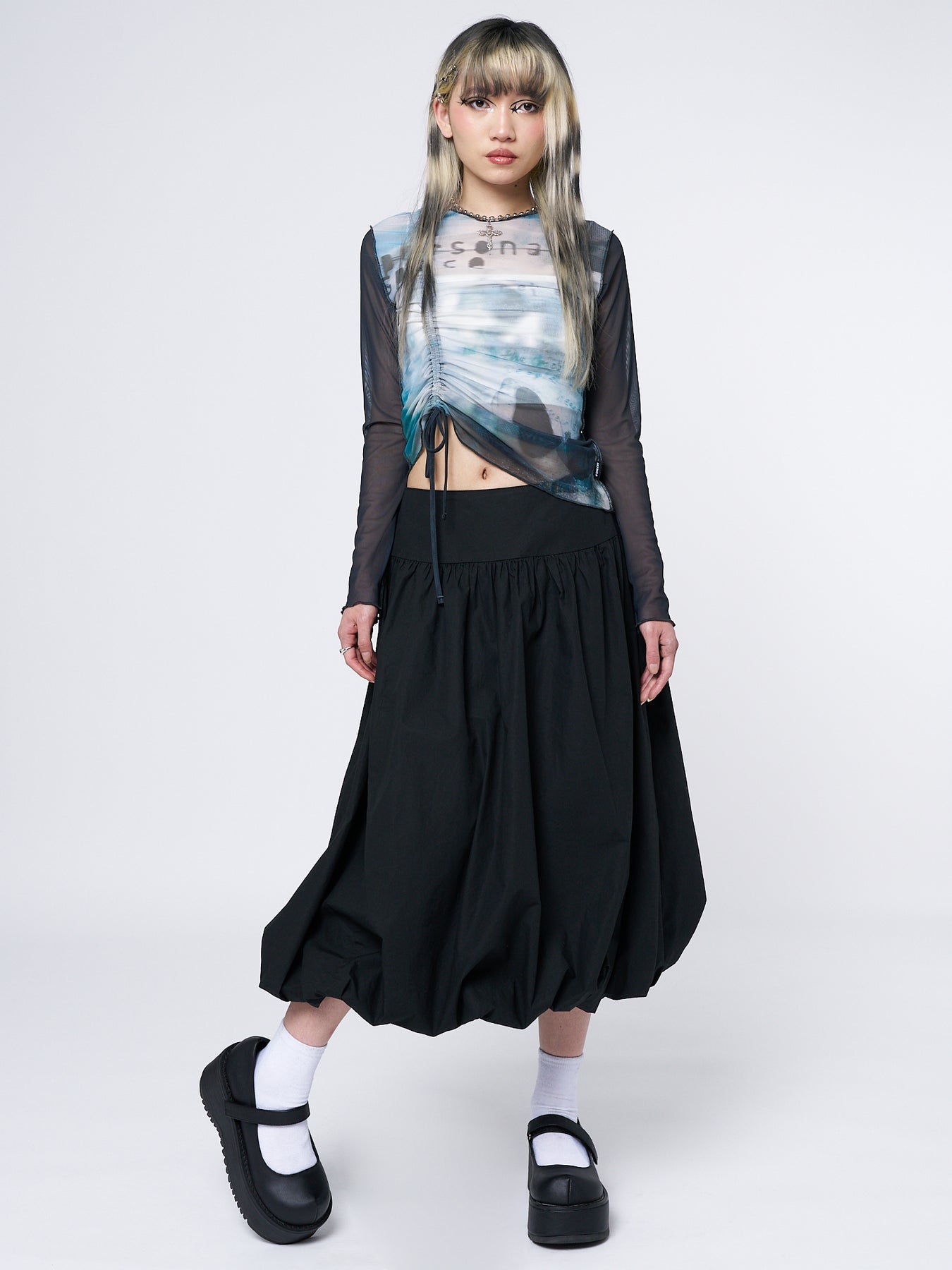 Suya Black Bubble Midi Skirt | Minga London – Minga London EU