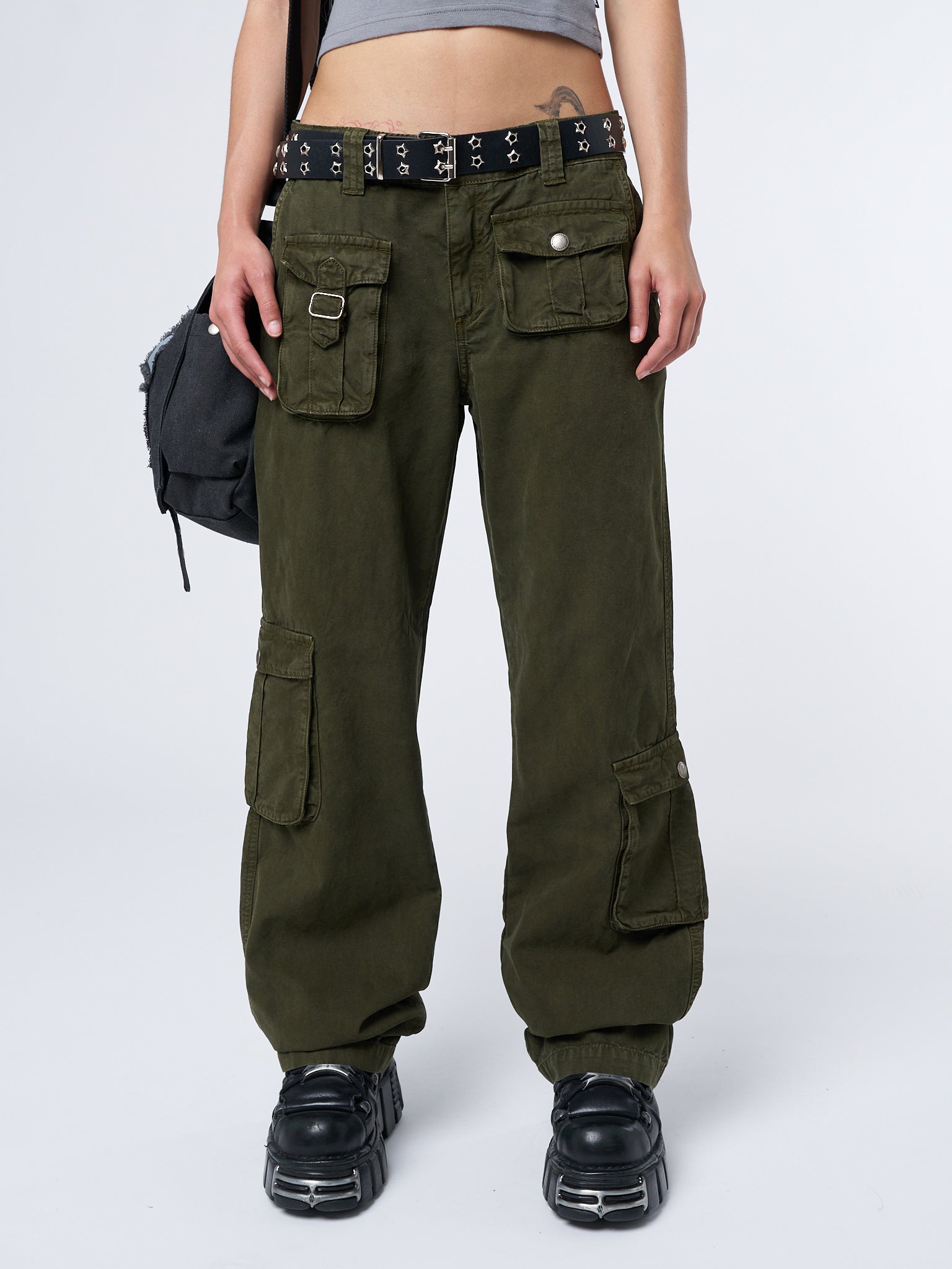 Trooper Green Multi Pocket Cargo Pants - Minga EU