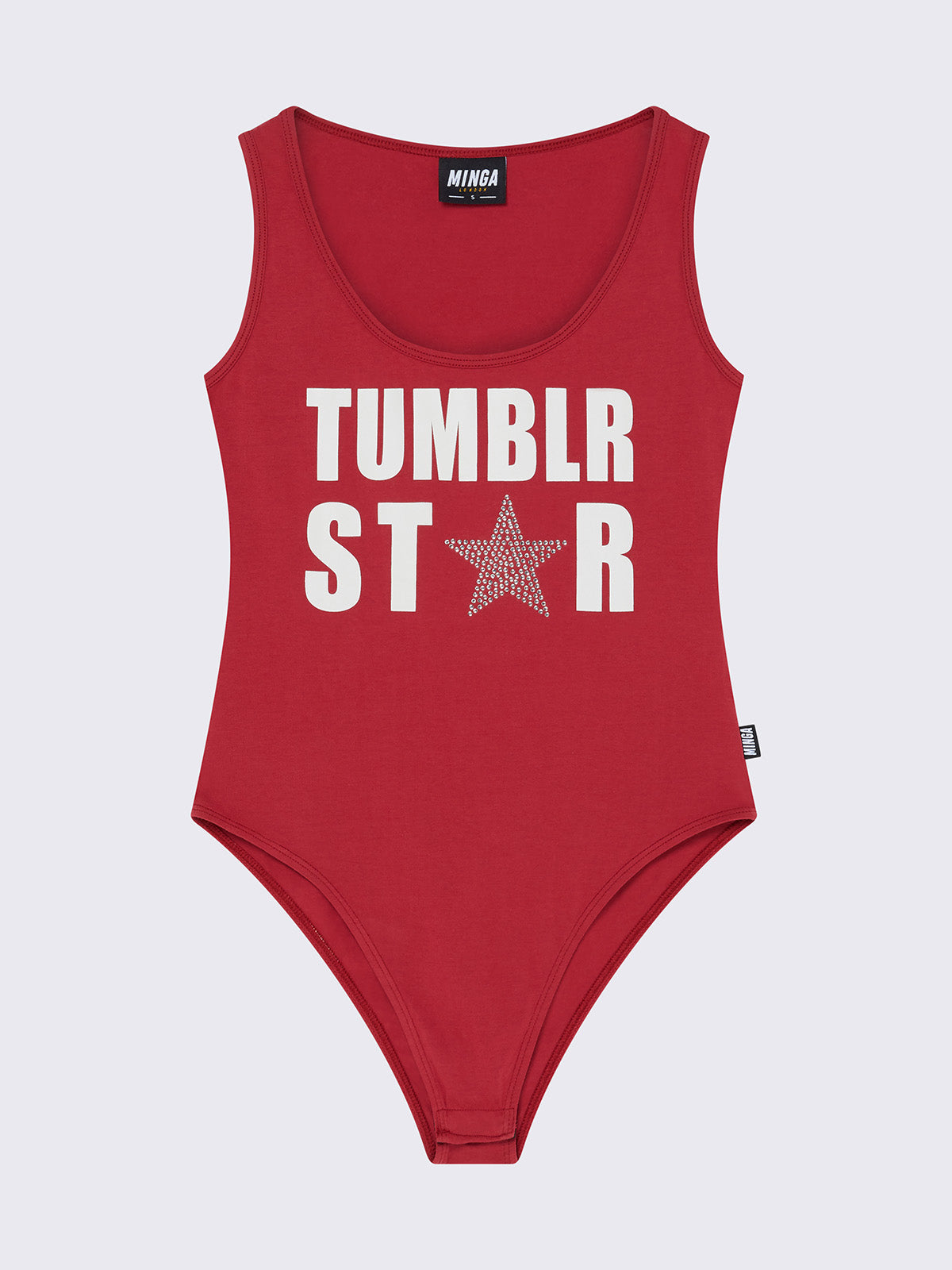 Bodysuit in red with graphic front print 