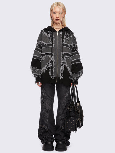 Union Jack Knitted Zip-Up Hoodie