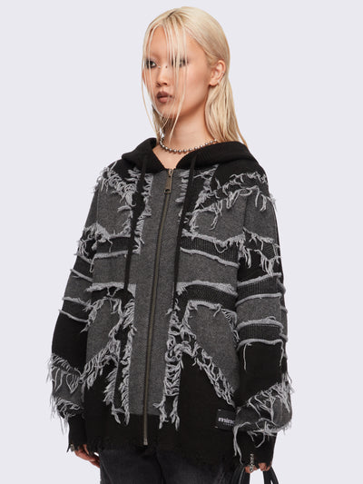 Union Jack Knitted Zip-Up Hoodie