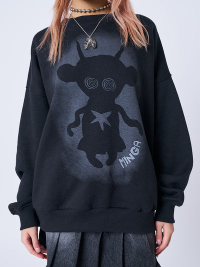 Unworldly Black Graphic Sweatshirt