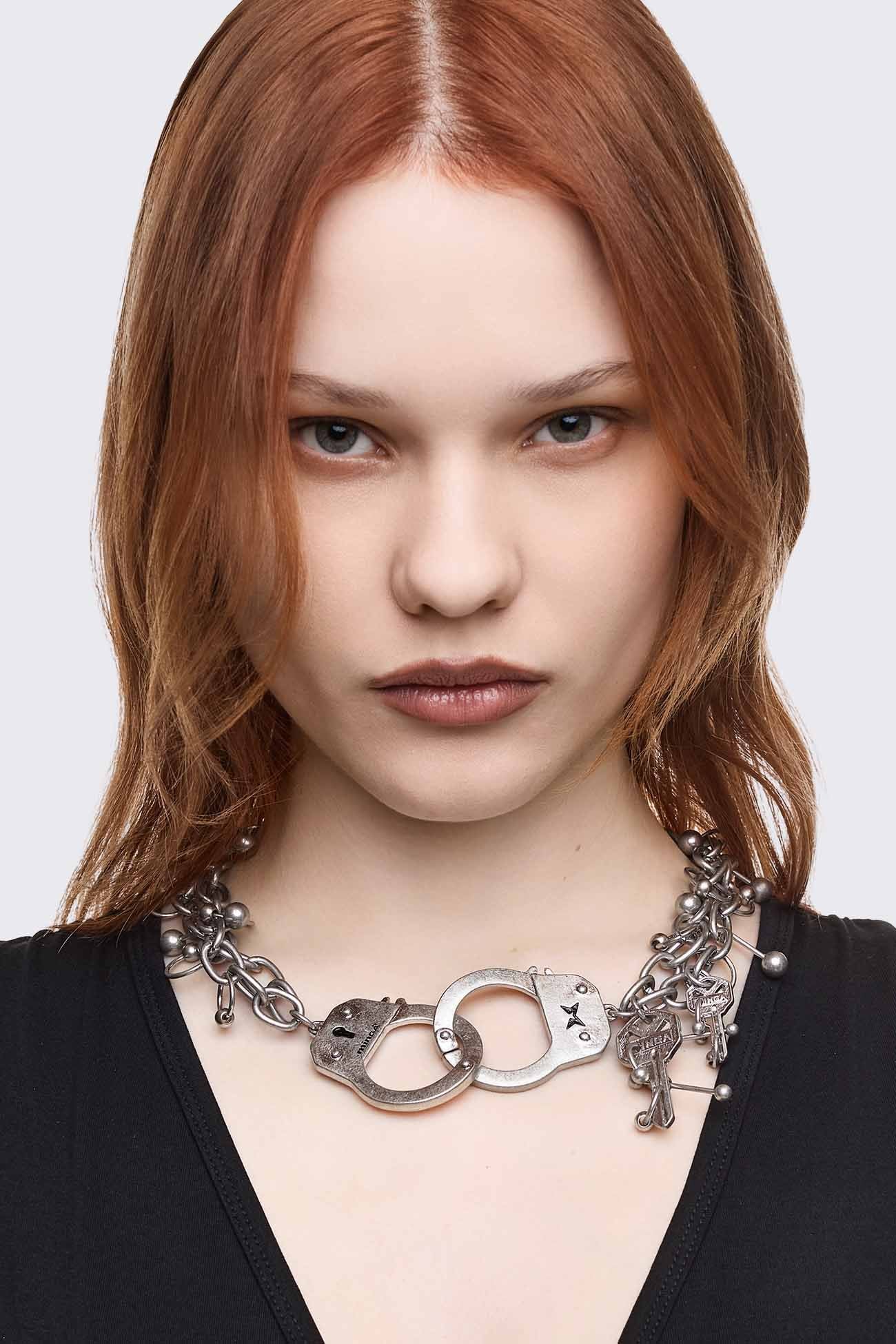 Chunky Charm Necklace with Handcuff Detail | Minga London – Minga 