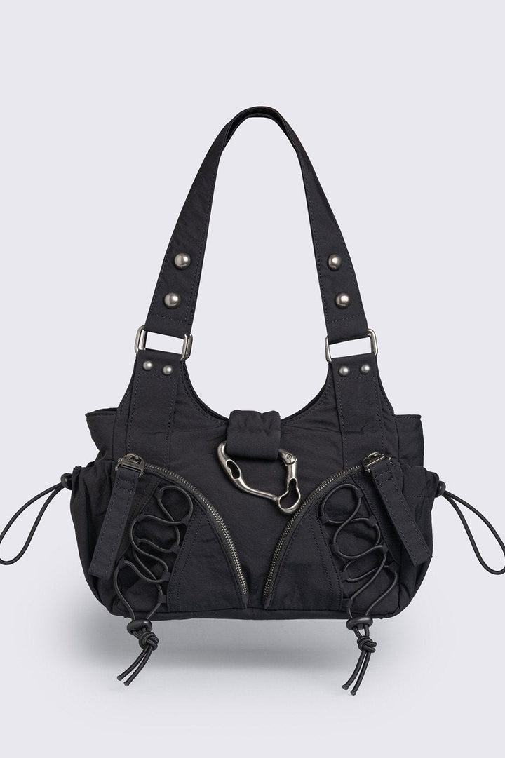 Black Nylon Multi Pocket Shoulder Bag | Minga London – Minga London EU