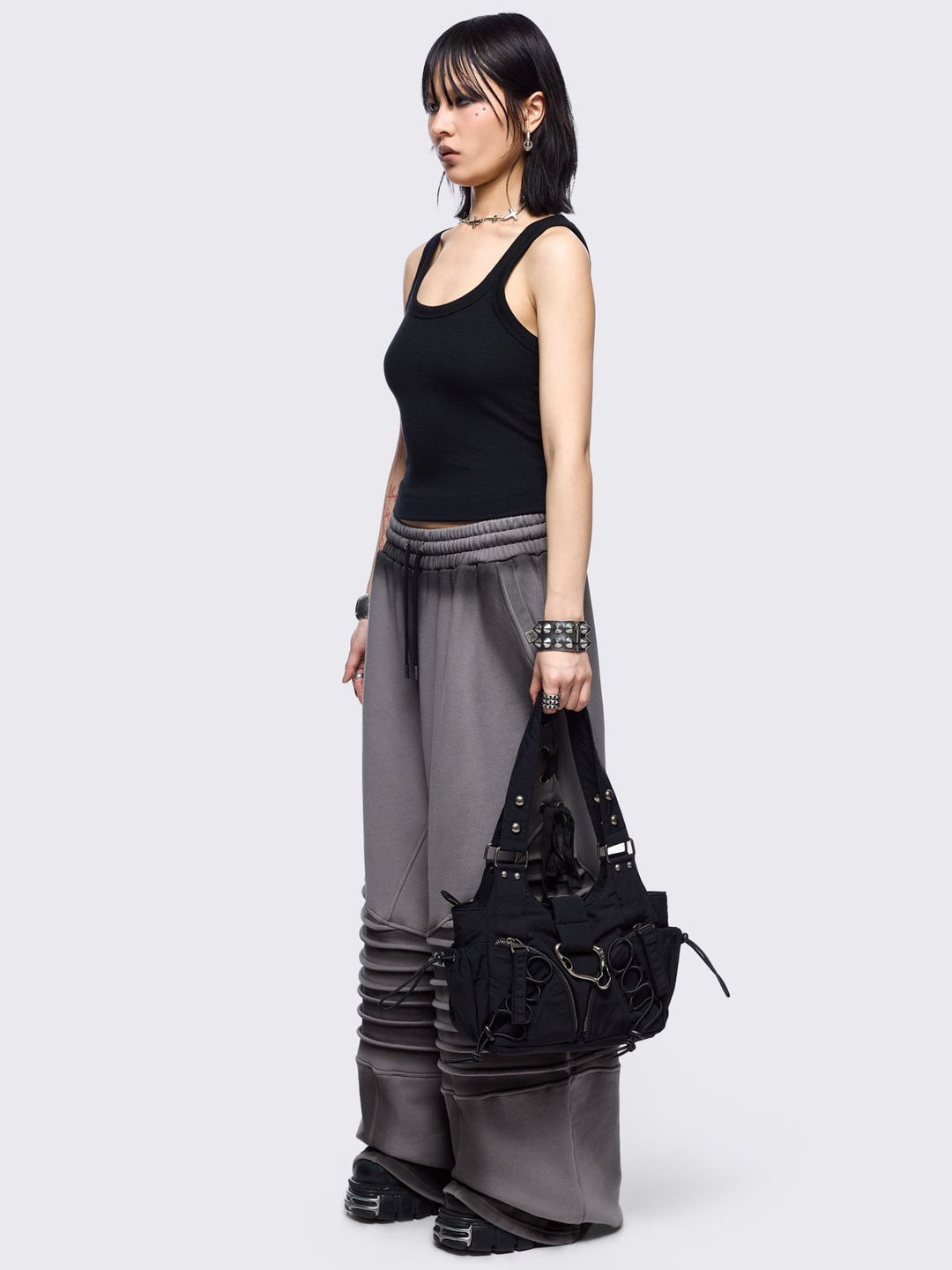 Black Nylon Multi Pocket Shoulder Bag | Minga London – Minga London EU