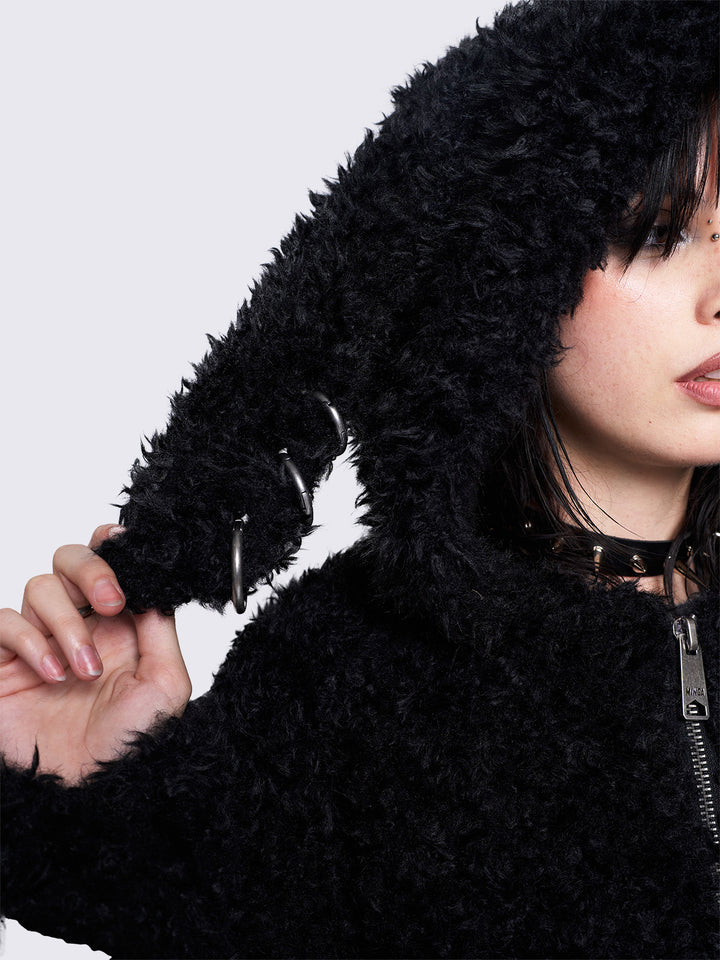トップス cozyworldwide faux fur hoodzip black m COZY FAUX FUR HOODZIP – COZY WORLDWIDE