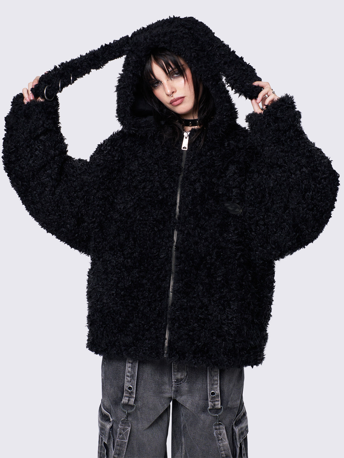 Bunny Ear Faux Fur Jacket