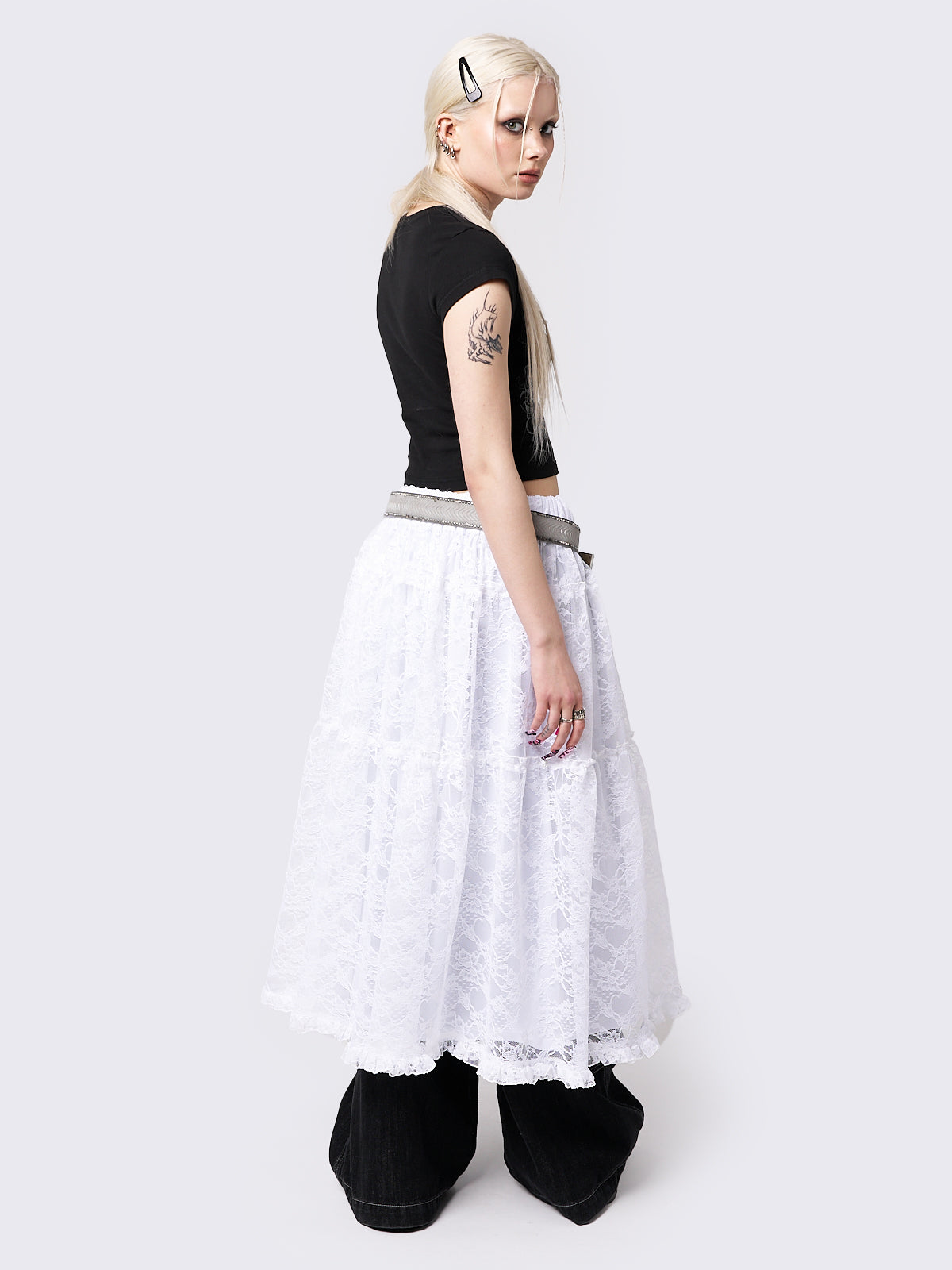 Cordelia Ruffled Lace Maxi Skirt