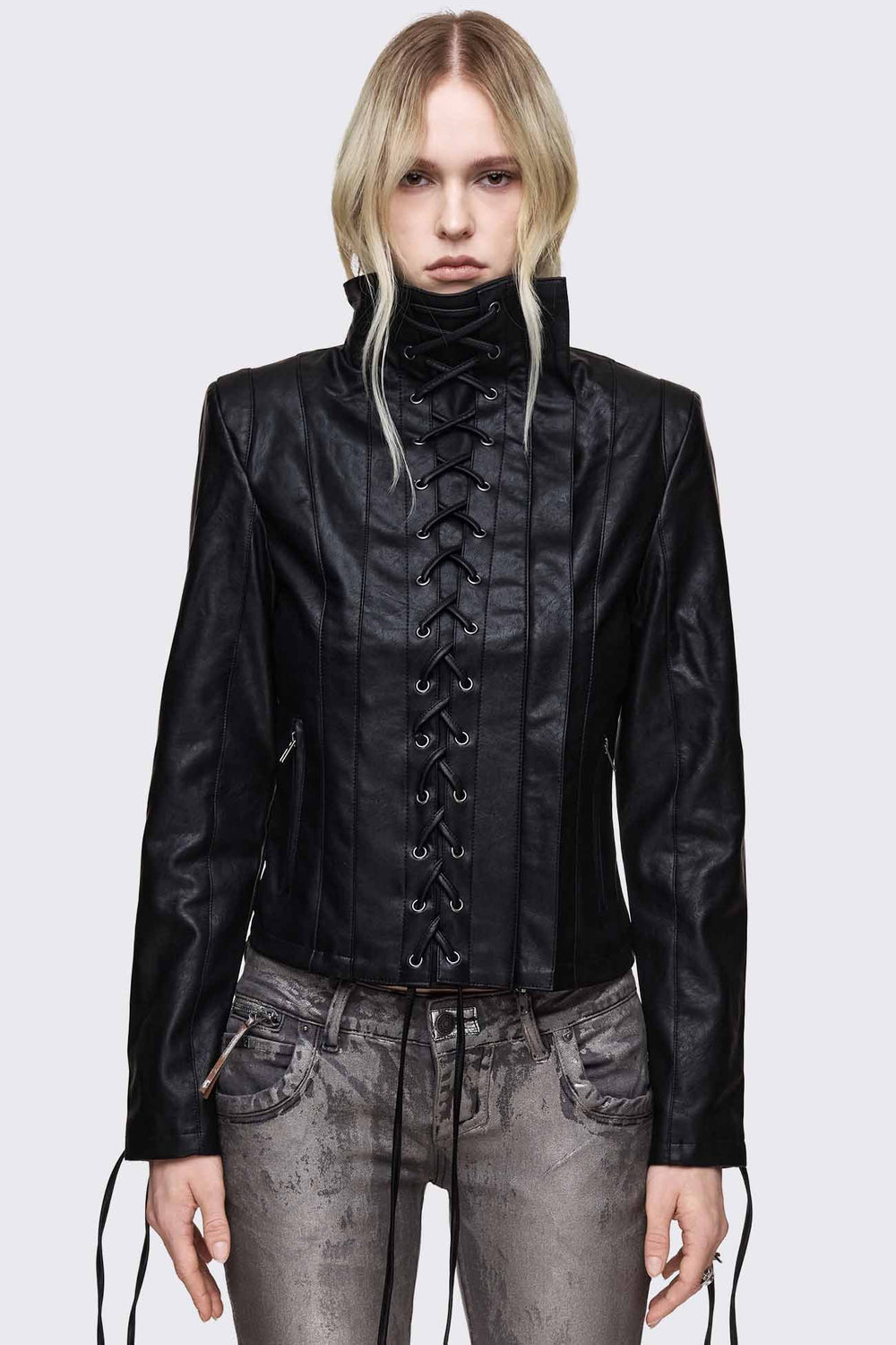 ジャケット・アウター archive zucca gimmick wool jacket y2k dimension-lace-up-funnel-