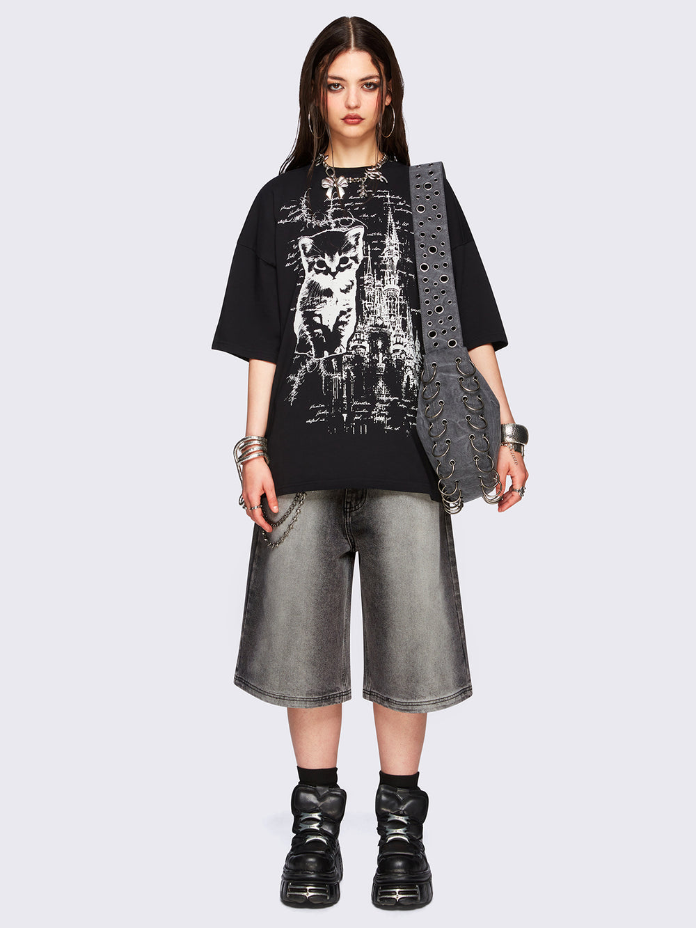 関税送料込 Minga London PIXEL KITTY チビ Tシャツ ホワイト Pixel Kitty Off White Y2k Graphic Baby Tee | Minga London