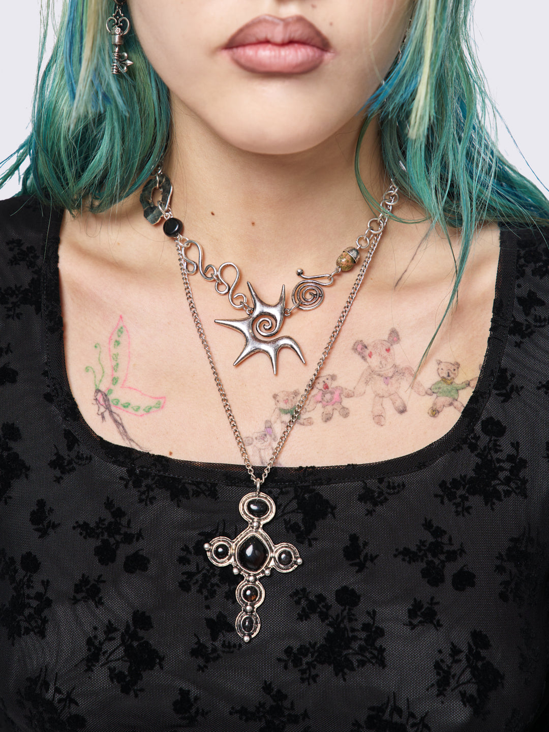 国内未入荷 Minga London - SPIKED CUDDLES NECKLACE secret-keeper-silver-charm-