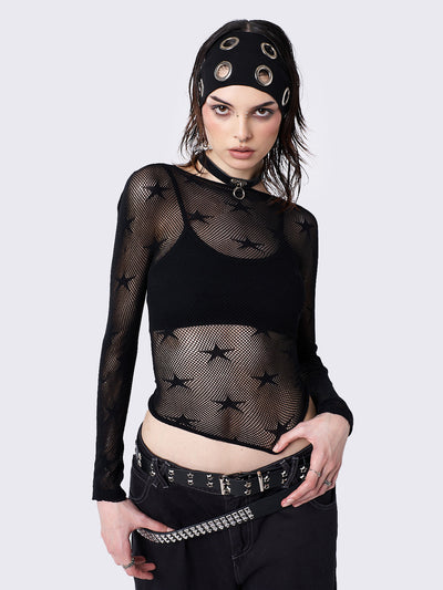 In the Stars Fishnet Long Sleeve Top