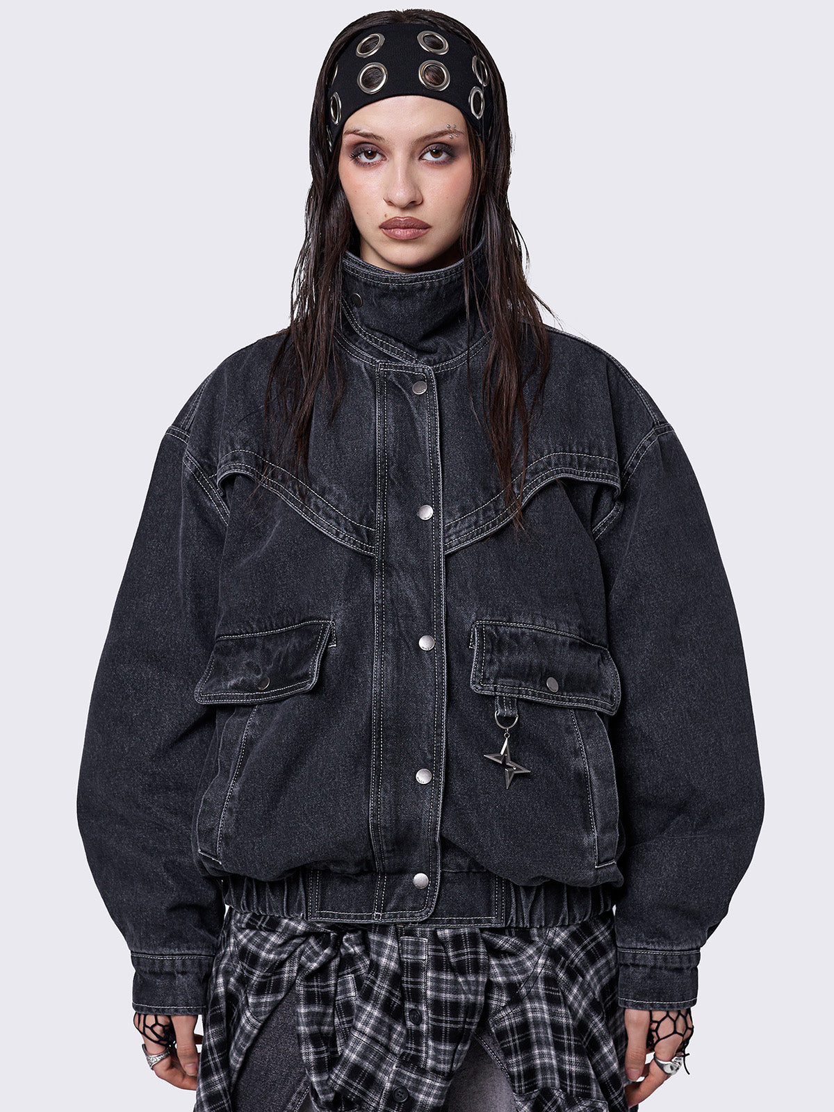 Joy Black Denim Bomber Jacket