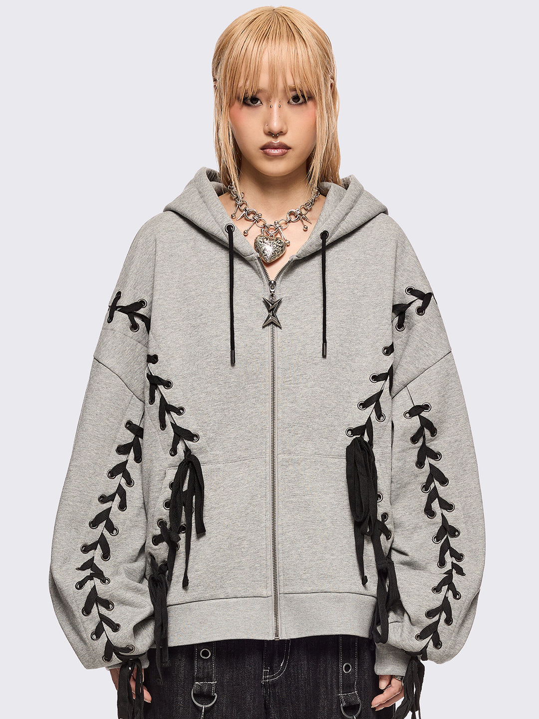 トップス Smyeon Compact lace zip hoodie SMYEON | Compact lace zip hoodie / レース付きコンパクト