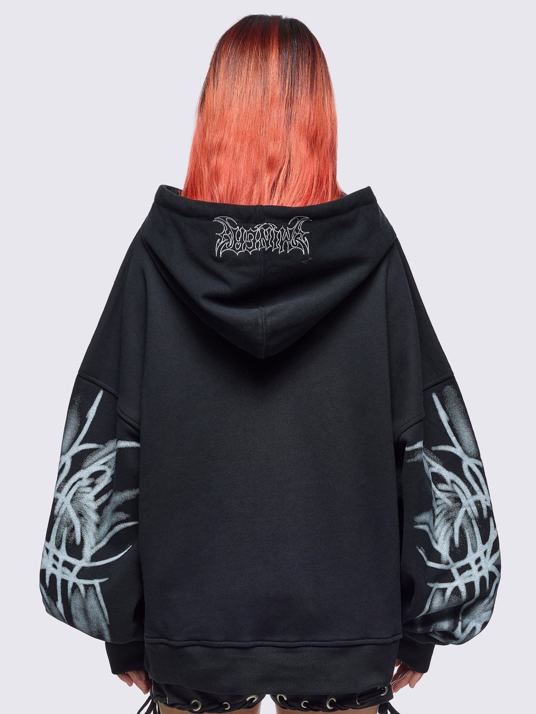 COLDF33T – coldf33t Black Cyber Graphic Zip Up Hoodie | Minga London x Coldf33t