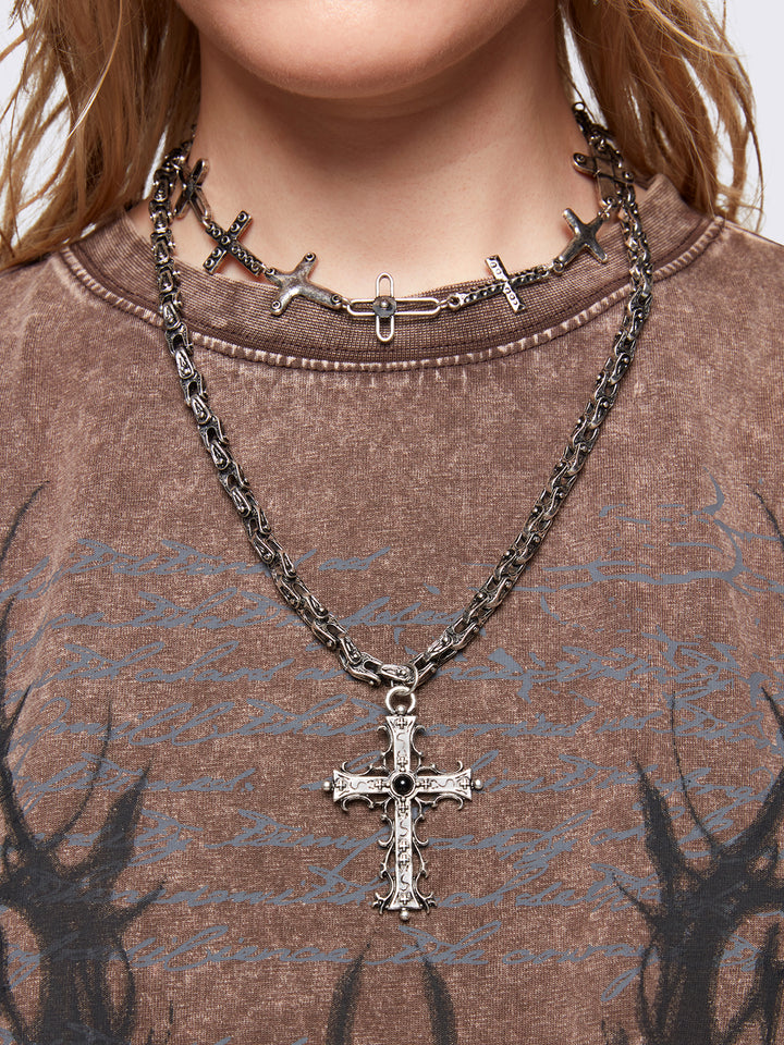 Cross Pendant Silver Necklace Set | Minga London – Minga