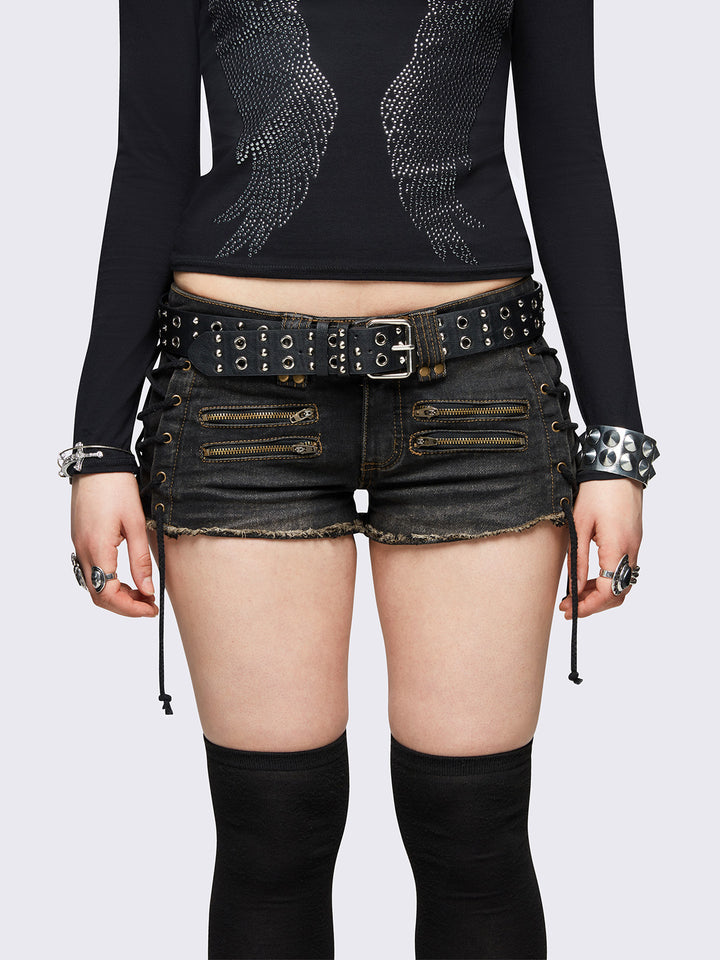 関税込【Minga London】STRIKE DENIM HOT PANTS デニム パンツ savage-denim-hot-pants_3_720x.