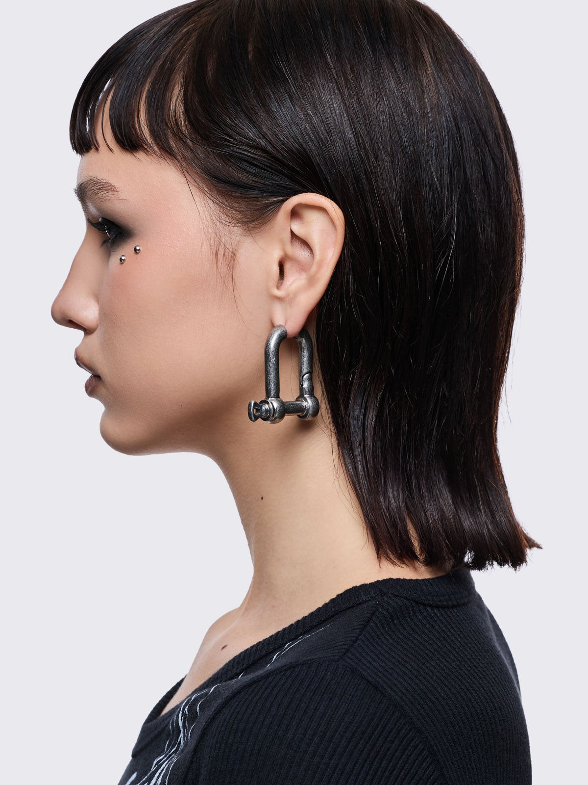 Silver 6pc earring set with nut, bolt and more hardware designs