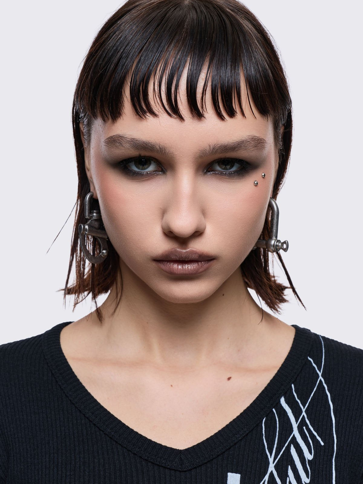 Silver 6pc earring set with nut, bolt and more hardware designs