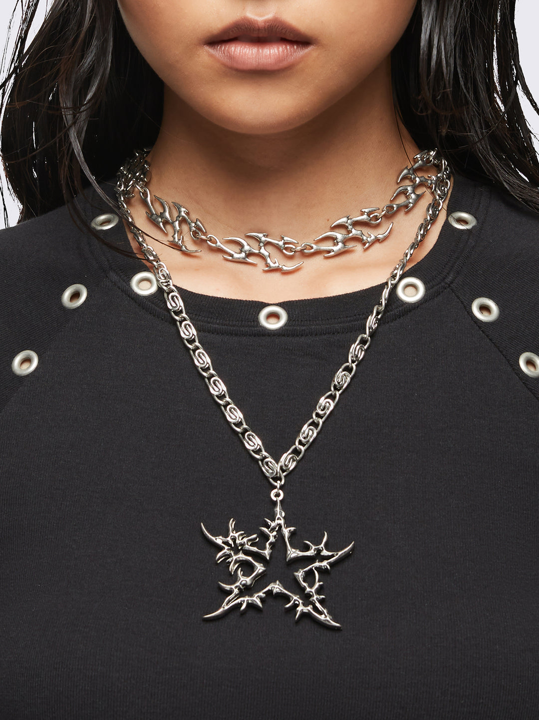 男女兼用【Minga London】UK発 Starstorm ネックレス 2点 セット 2 PC Sigilism Necklace Set in Silver | Minga London – Minga