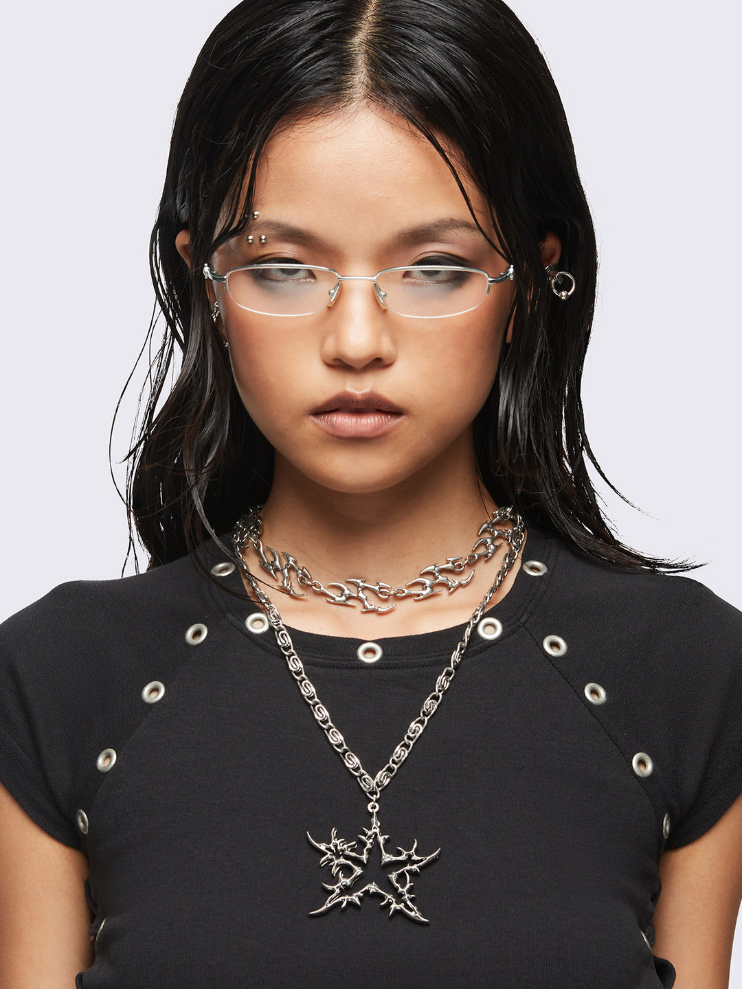 男女兼用【Minga London】UK発 Starstorm ネックレス 2点 セット 2 PC Sigilism Necklace Set in Silver | Minga London – Minga