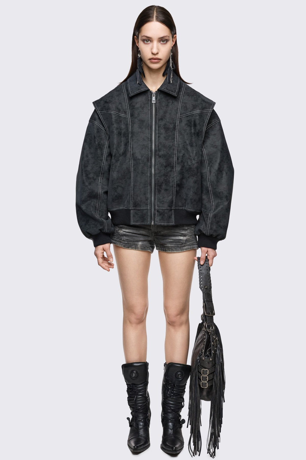 Grunge & Y2K Women's Jackets: Faux Fur, Bombers, Fleece Borgs