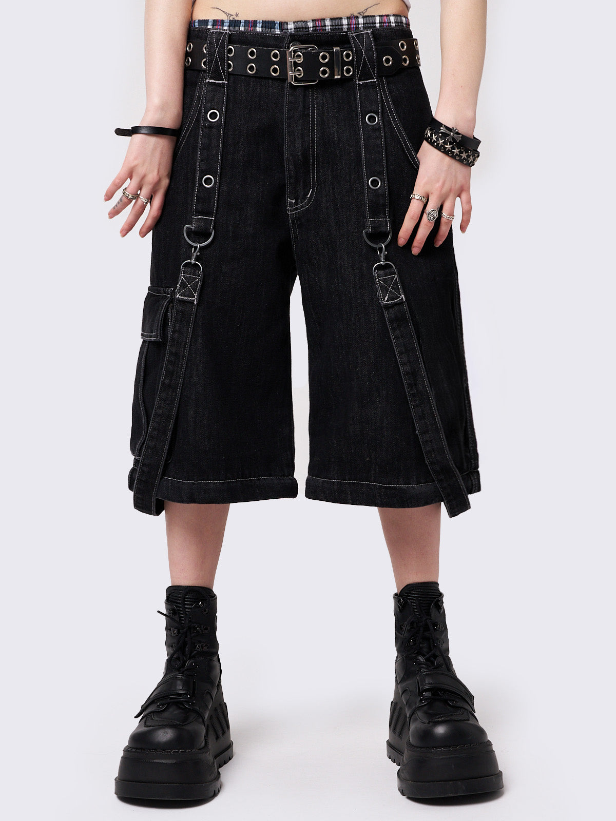 Trek Black Wide Leg Cargo Jeans