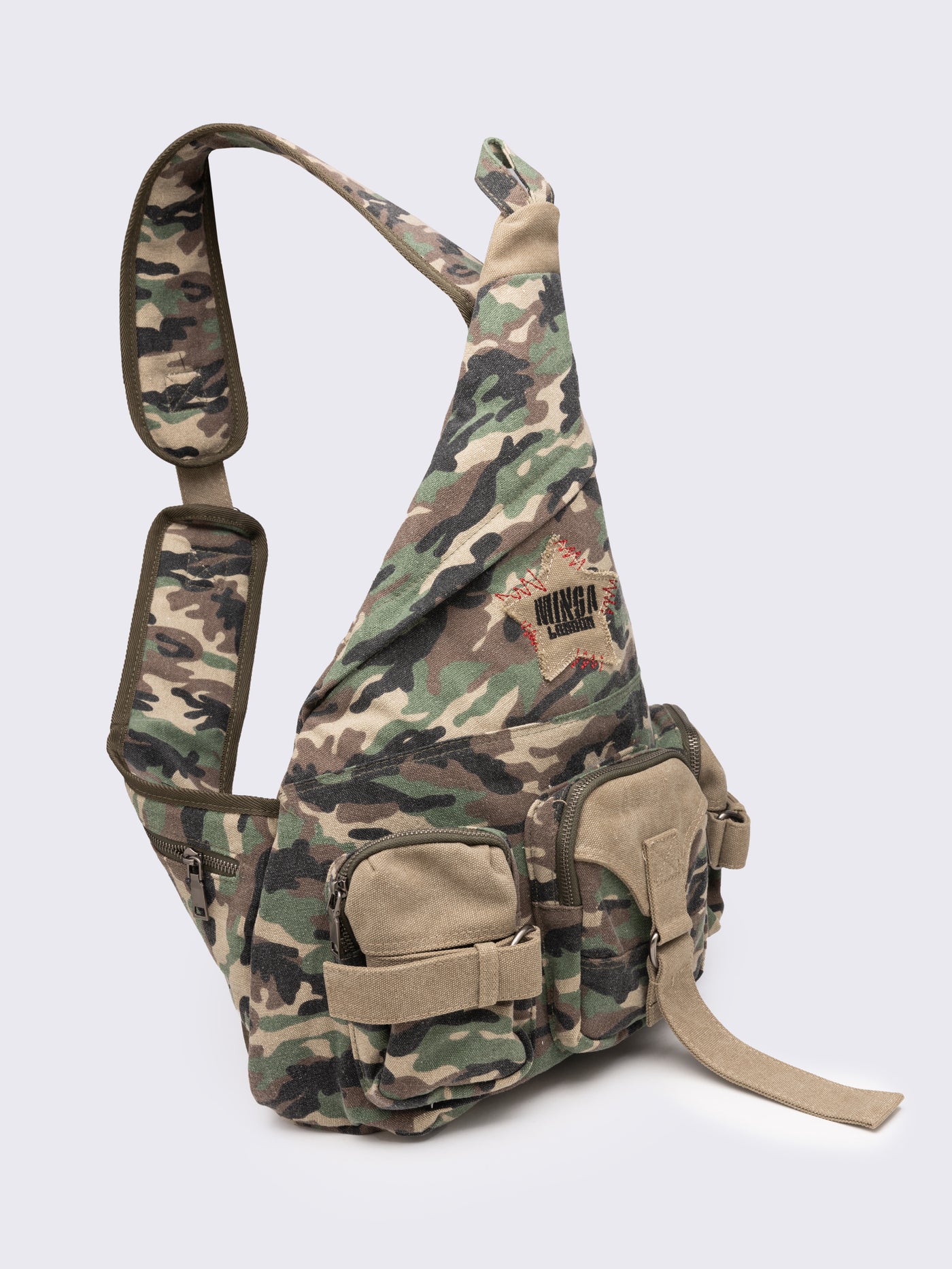 Camo Multi Pocket Sling Bag